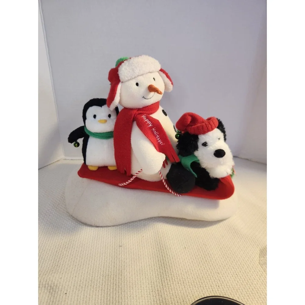 2007 Hallmark Jingle Pals Animated Musical Plush Snowman Penguin Dog Tested Work